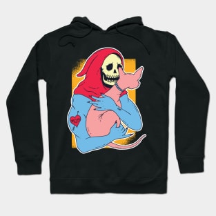 Skeleton Holding Cat Hoodie